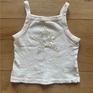 Crewcuts Ivory Sequin Star Tank Top